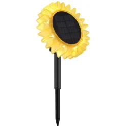LED-solcellelampe 33598 Solsikke Ø 13 cm, gul, plast