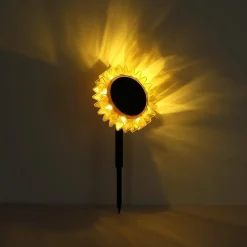 LED-solcellelampe 33598 Solsikke Ø 13 cm, gul, plast