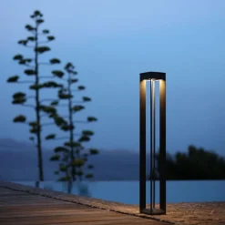 LED-solcellelampe Borne med sensor, 90 cm, grå