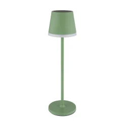 LED-solcellelampe, metal, lysegrøn, højde 41 cm, IP44