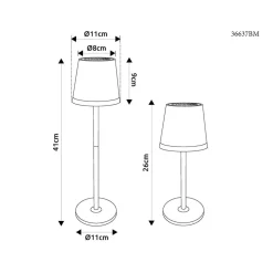 LED-solcellelampe, metal, lysegrøn, højde 41 cm, IP44
