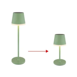 LED-solcellelampe, metal, lysegrøn, højde 41 cm, IP44