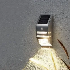 LED-solcellelampe til vægmontering Wally, bevægelsessensor