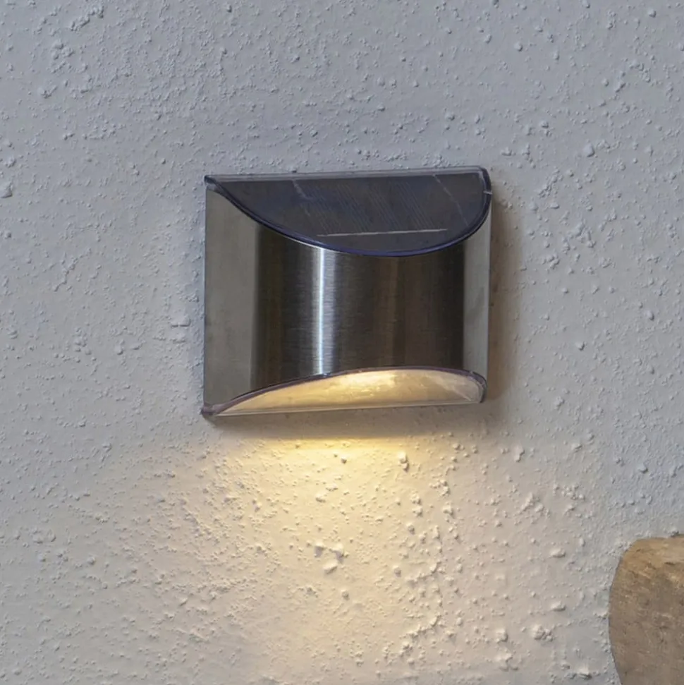 LED-solcellelampe til vægmontering Wally, sølv, 2 stk. sæt