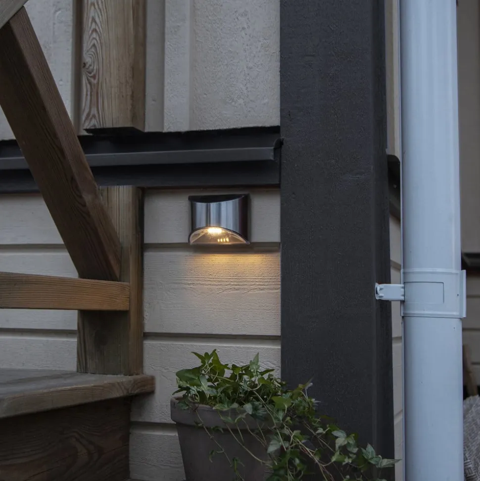 LED-solcellelampe til vægmontering Wally, sølv, 2 stk. sæt