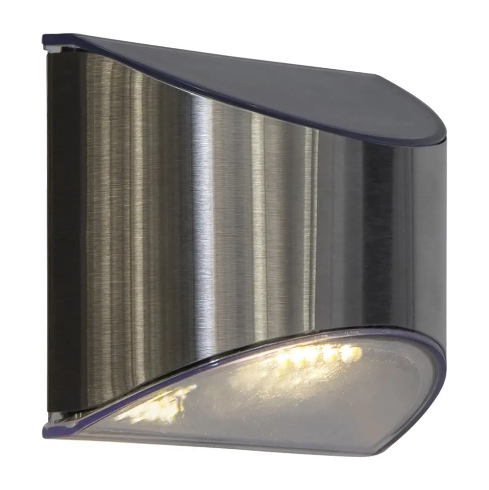 LED-solcellelampe til vægmontering Wally, sølv, 2 stk. sæt