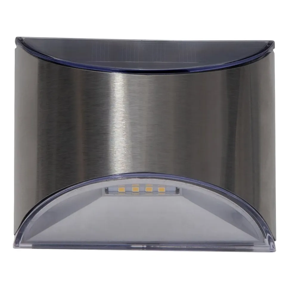 LED-solcellelampe til vægmontering Wally, sølv, 2 stk. sæt