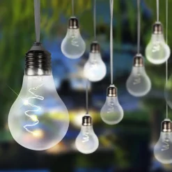 LED-solcelle-lyskæde 33708-10 i metallisk sølv