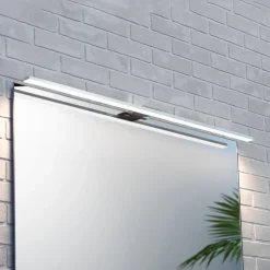 LED-spejlbelysning Triga IP44, krom, 80 cm, 3.000K