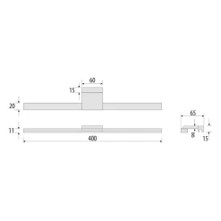 LED-spejlbelysning Triga IP44, krom, 40 cm, 3.000K