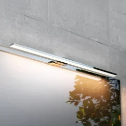 LED-spejlbelysning Triga IP44, krom, 60 cm, 3.000K