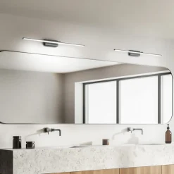 LED-spejllampe Nala, forkromet, bredde 110 cm, metal