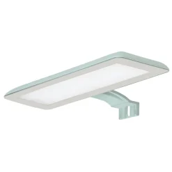 LED-spejllampe Nikita, akvamaring/stålgrå