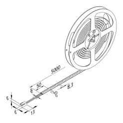 LED-strip Basic-Tape S, IP54, 3.000K, længde 500 cm