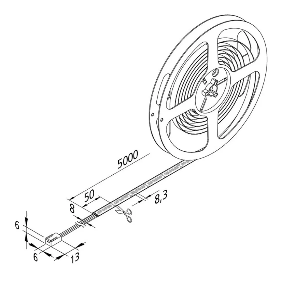 LED-strip Basic-Tape S, IP54, 3.000K, længde 500 cm