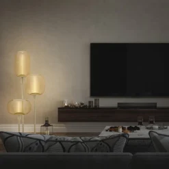 LEDVANCE gulvlampe Decor Stick 3-lys. Højde 78 cm, beige