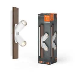 LEDVANCE LED-loftspot Mercury GU10, 2-lys, træ/hvid