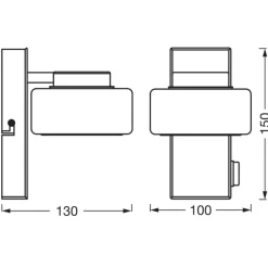 LEDVANCE LED-væglampe Orbis Flame, 1 lyskilde, sort, IP44