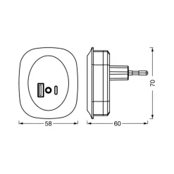 LEDVANCE Lunetta Edge stikdåse-natlampe, sort