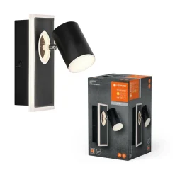 LEDVANCE Mars LED-vægspot, 2-lys, 1 spot, sort