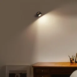 LEDVANCE Pluto LED-vægspot, stål, træ, sort