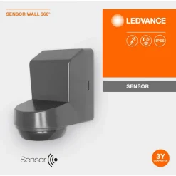 LEDVANCE Sensor Wall 360DEG IP55, mørkegrå