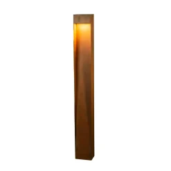 LED-vejlampe Rho, rustfarvet, højde 100 cm, metal, IP54