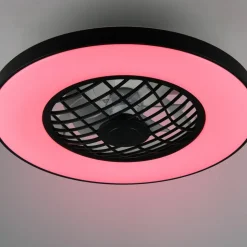 LED-ventilator Linköping lydløs CCT RGB fjernbetjening højttaler