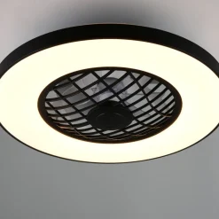 LED-ventilator Linköping lydløs CCT RGB fjernbetjening højttaler