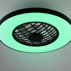 LED-ventilator Linköping lydløs CCT RGB fjernbetjening højttaler