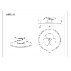 LED-ventilator Nybro, sort, DC, støjsvag, 50 cm, CCT, fjernbetjening