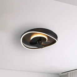 LED-ventilator Sortland, DC, støjsvag, 50 cm, CCT, fjernbetjening