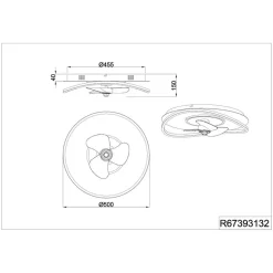 LED-ventilator Sortland, DC, støjsvag, 50 cm, CCT, fjernbetjening