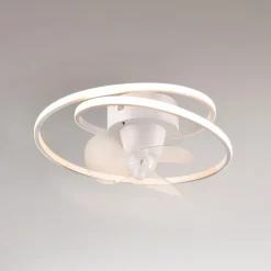 LED-ventilator Umea, hvid, DC, støjsvag, Ø 50 cm, CCT, fjernbetjening