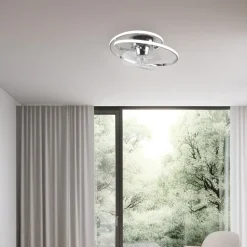 LED-ventilator Umea, krom, DC, støjsvag, Ø 50 cm, CCT, fjernbetjening