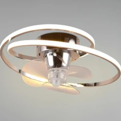 LED-ventilator Umea, krom, DC, støjsvag, Ø 50 cm, CCT, fjernbetjening