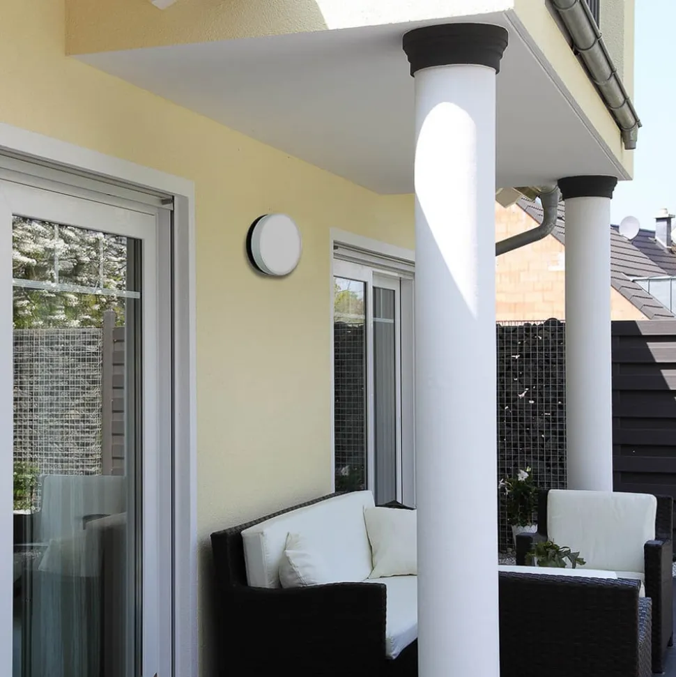 LED-væglampe 6309 antracit, IP65, Ø 31 cm