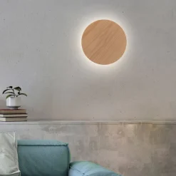 LED-væglampe batteri Puntua Ø 25 cm trælook