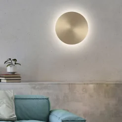 LED-væglampe batteri Puntua Ø 25 cm messing mat