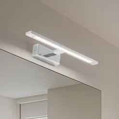 LED-væglampe Gallery kromfarvet metal bredde 41,5 cm IP44