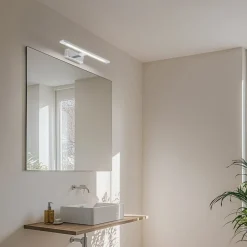 LED-væglampe Gallery kromfarvet metal bredde 41,5 cm IP44