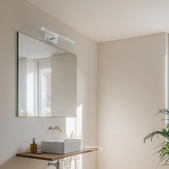 LED-væglampe Gallery kromfarvet metal bredde 41,5 cm IP44