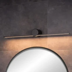 LED-væglampe Mizar, 60 cm, sort, IP44