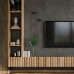 LED-væglampe Motive M, 80 cm bred, sort, metal