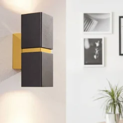 LED-væglampe Passa med to lyskilder, sort-gylden