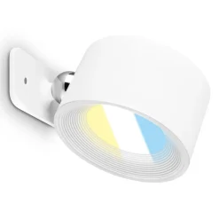 LED-væglampe Tari, hvid, CCT, touchdæmper, USB