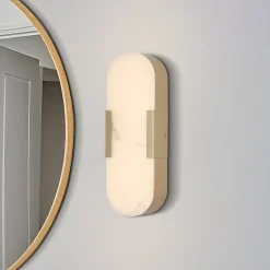 LED-væglampe til badeværelset Opaline Højde 35 cm guldfarvet metal/harpiks