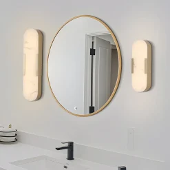 LED-væglampe til badeværelset Opaline Højde 35 cm guldfarvet metal/harpiks