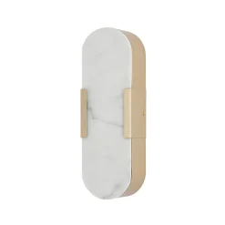 LED-væglampe til badeværelset Opaline Højde 35 cm guldfarvet metal/harpiks