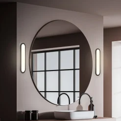 LED-væglampe til badeværelset Pil, sort, bredde 35 cm, plast